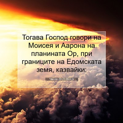 Picture 07 - Числа 20:23 BULG - Тогава Господ говори на - Bible Verse Picture