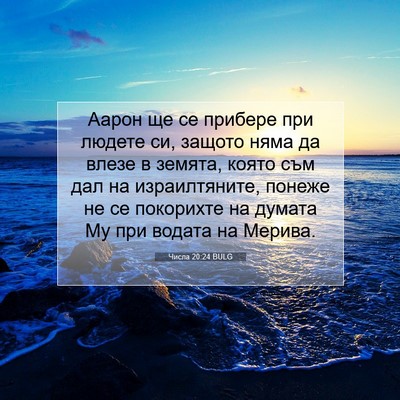 Picture 07 - Числа 20:24 BULG - Аарон ще се прибере при - Bible Verse Picture