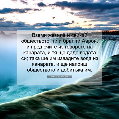 Picture 07 - Числа 20:8 BULG - Вземи жезъла и свикай - Bible Verse Picture