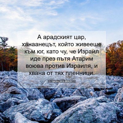 Picture 07 - Числа 21:1 BULG - А арадският цар, - Bible Verse Picture