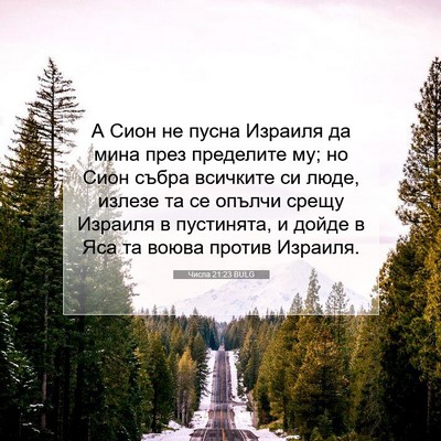 Picture 07 - Числа 21:23 BULG - А Сион не пусна Израиля да - Bible Verse Picture