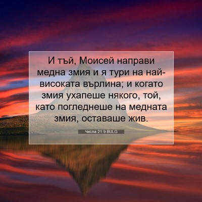 Picture 07 - Числа 21:9 BULG - И тъй, Моисей направи медна - Bible Verse Picture