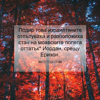 Picture 07 - Числа 22:1 BULG - Подир това израилтяните - Bible Verse Picture