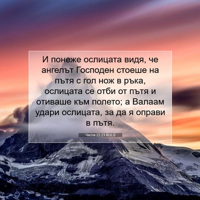 Picture 07 - Числа 22:23 BULG - И понеже ослицата видя, че - Bible Verse Picture