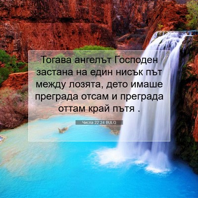 Picture 07 - Числа 22:24 BULG - Тогава ангелът Господен - Bible Verse Picture