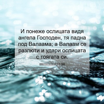 Picture 07 - Числа 22:27 BULG - И понеже ослицата видя - Bible Verse Picture