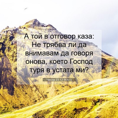 Picture 07 - Числа 23:12 BULG - А той в отговор каза: Не - Bible Verse Picture