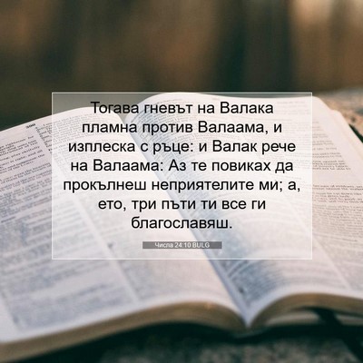Picture 07 - Числа 24:10 BULG - Тогава гневът на Валака - Bible Verse Picture
