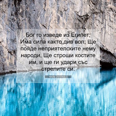 Picture 07 - Числа 24:8 BULG - Бог го изведе из Египет; - Bible Verse Picture