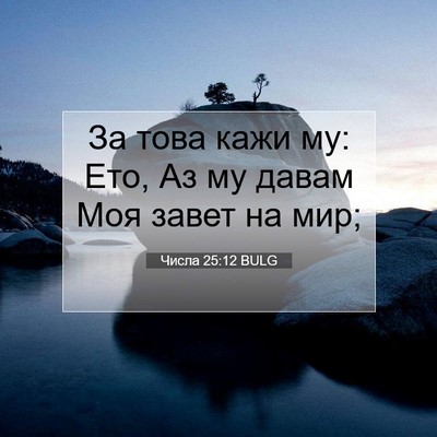 Picture 07 - Числа 25:12 BULG - За това кажи му: Ето, Аз му - Bible Verse Picture