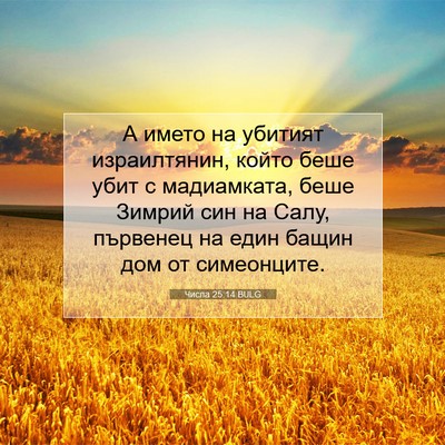 Picture 07 - Числа 25:14 BULG - А името на убитият - Bible Verse Picture