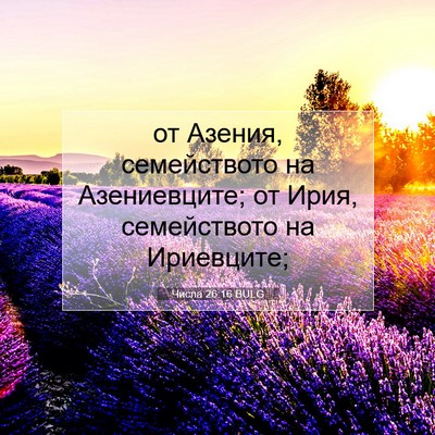Picture 07 - Числа 26:16 BULG - от Азения, семейството на - Bible Verse Picture