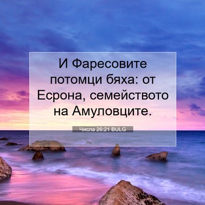 Picture 07 - Числа 26:21 BULG - И Фаресовите потомци бяха: - Bible Verse Picture