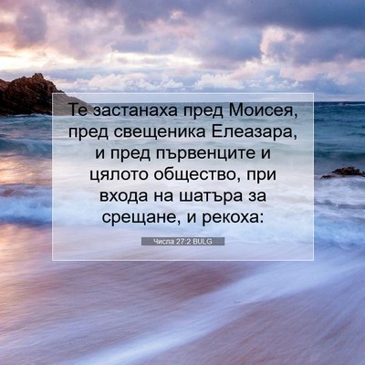 Picture 07 - Числа 27:2 BULG - Те застанаха пред Моисея, - Bible Verse Picture
