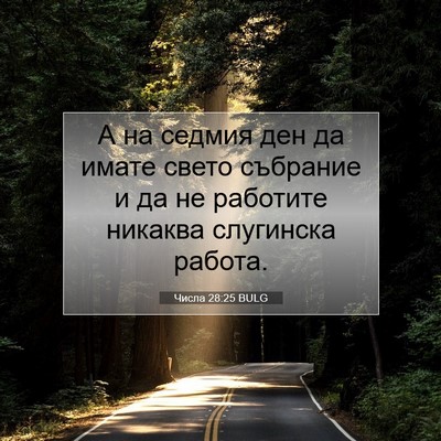 Picture 07 - Числа 28:25 BULG - А на седмия ден да имате - Bible Verse Picture