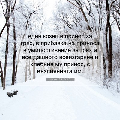 Picture 07 - Числа 29:11 BULG - един козел в принос за - Bible Verse Picture
