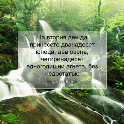 Picture 07 - Числа 29:17 BULG - На втория ден да принесете - Bible Verse Picture