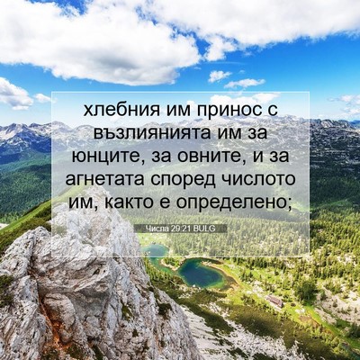 Picture 07 - Числа 29:21 BULG - хлебния им принос с - Bible Verse Picture