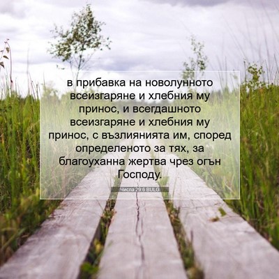 Picture 07 - Числа 29:6 BULG - в прибавка на новолунното - Bible Verse Picture