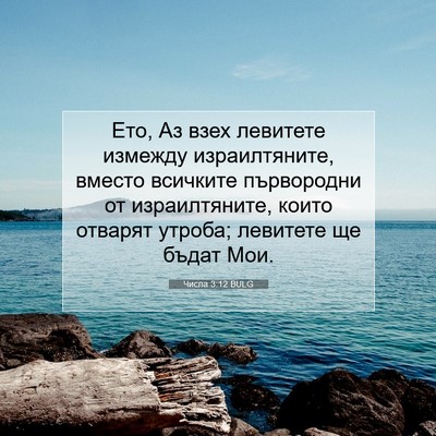 Picture 07 - Числа 3:12 BULG - Ето, Аз взех левитете - Bible Verse Picture