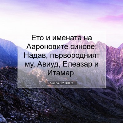 Picture 07 - Числа 3:2 BULG - Ето и имената на - Bible Verse Picture