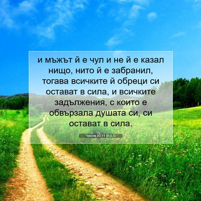 Picture 07 - Числа 30:11 BULG - и мъжът й е чул и не й е - Bible Verse Picture