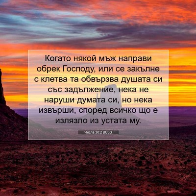 Picture 07 - Числа 30:2 BULG - Когато някой мъж направи - Bible Verse Picture
