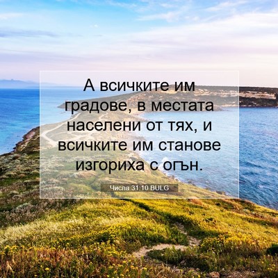 Picture 07 - Числа 31:10 BULG - А всичките им градове, в - Bible Verse Picture