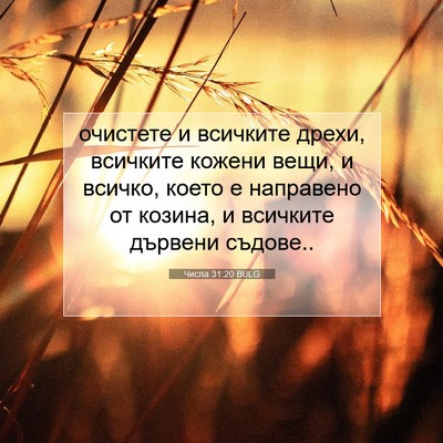 Picture 07 - Числа 31:20 BULG - очистете и всичките дрехи, - Bible Verse Picture
