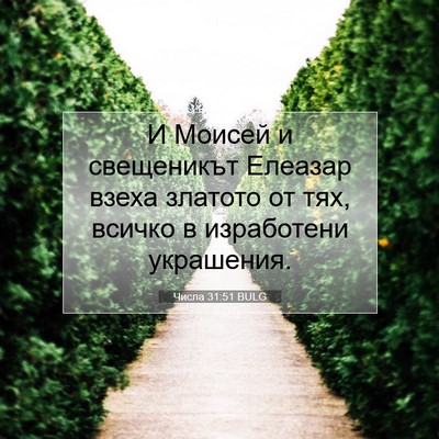 Picture 07 - Числа 31:51 BULG - И Моисей и свещеникът - Bible Verse Picture