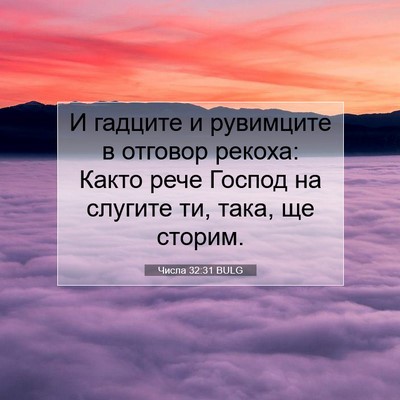 Picture 07 - Числа 32:31 BULG - И гадците и рувимците в - Bible Verse Picture