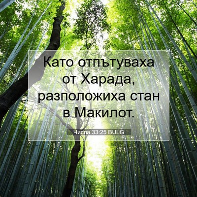 Picture 07 - Числа 33:25 BULG - Като отпътуваха от Харада, - Bible Verse Picture