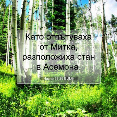 Picture 07 - Числа 33:29 BULG - Като отпътуваха от Митка, - Bible Verse Picture