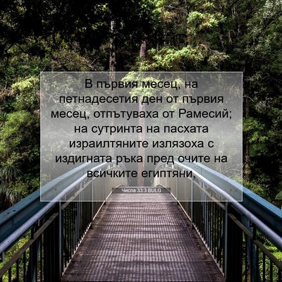Picture 07 - Числа 33:3 BULG - В първия месец, на - Bible Verse Picture