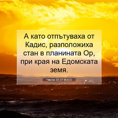 Picture 07 - Числа 33:37 BULG - А като отпътуваха от Кадис, - Bible Verse Picture