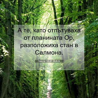 Picture 07 - Числа 33:41 BULG - А те, като отпътуваха от - Bible Verse Picture