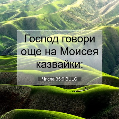 Picture 07 - Числа 35:9 BULG - Господ говори още на - Bible Verse Picture