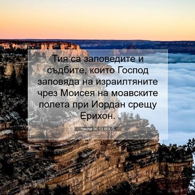 Picture 07 - Числа 36:13 BULG - Тия са заповедите и - Bible Verse Picture