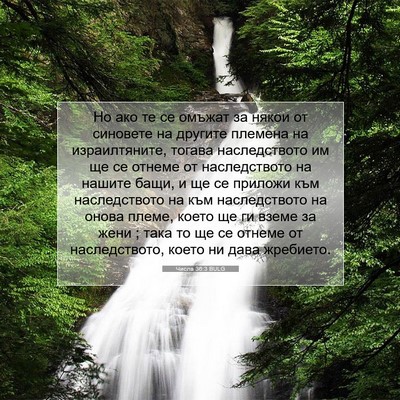 Picture 07 - Числа 36:3 BULG - Но ако те се омъжат за - Bible Verse Picture