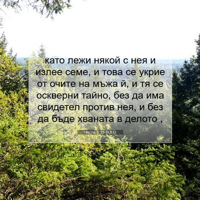 Picture 07 - Числа 5:13 BULG - като лежи някой с нея и - Bible Verse Picture