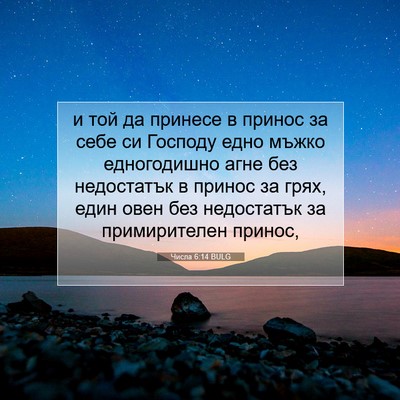 Picture 07 - Числа 6:14 BULG - и той да принесе в принос - Bible Verse Picture