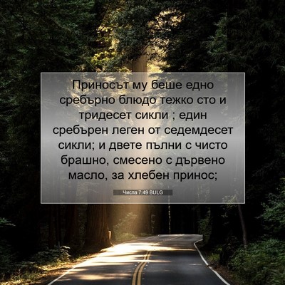 Picture 07 - Числа 7:49 BULG - Приносът му беше едно - Bible Verse Picture