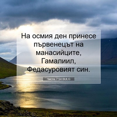 Picture 07 - Числа 7:54 BULG - На осмия ден принесе - Bible Verse Picture