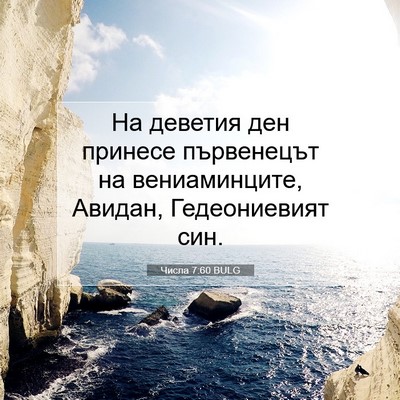 Picture 07 - Числа 7:60 BULG - На деветия ден принесе - Bible Verse Picture