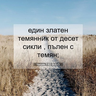 Picture 07 - Числа 7:62 BULG - един златен темянник от - Bible Verse Picture