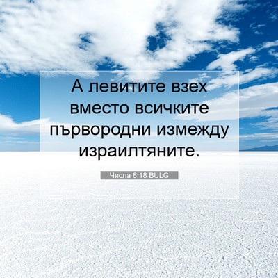 Picture 07 - Числа 8:18 BULG - А левитите взех вместо - Bible Verse Picture