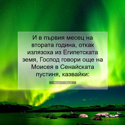 Picture 07 - Числа 9:1 BULG - И в първия месец на втората - Bible Verse Picture