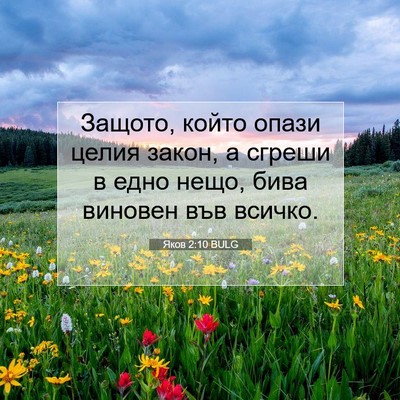 Picture 07 - Яков 2:10 BULG - Защото, който опази целия - Bible Verse Picture