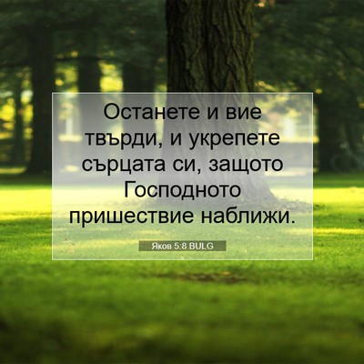 Picture 07 - Яков 5:8 BULG - Останете и вие твърди, и - Bible Verse Picture