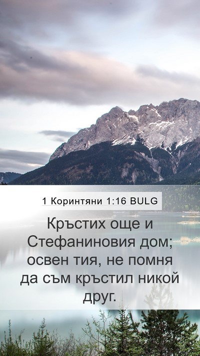 1 Коринтяни 1:16 BULG Mobile Phone Wallpaper - Кръстих още и Стефаниновия - Mobile Bible Verse Wallpaper